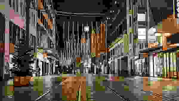 Obernstraße, Festbeleuchtung zu Weihnachten