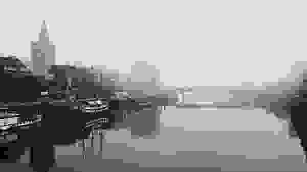 Schlachte, Weser im Nebel