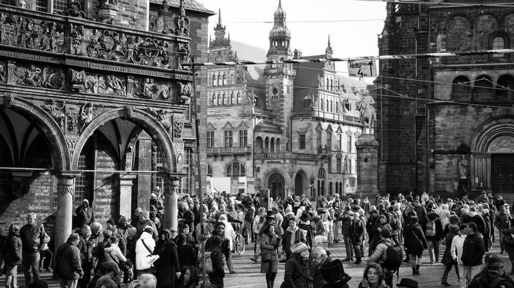 Wimmelbild. Karneval in Bremen
