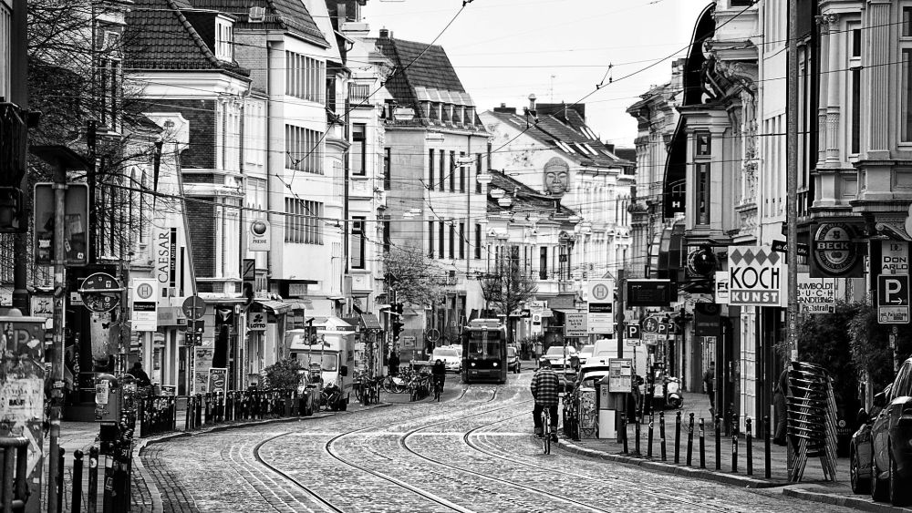 Ostertorsteinweg. Blick auf Sielwall.