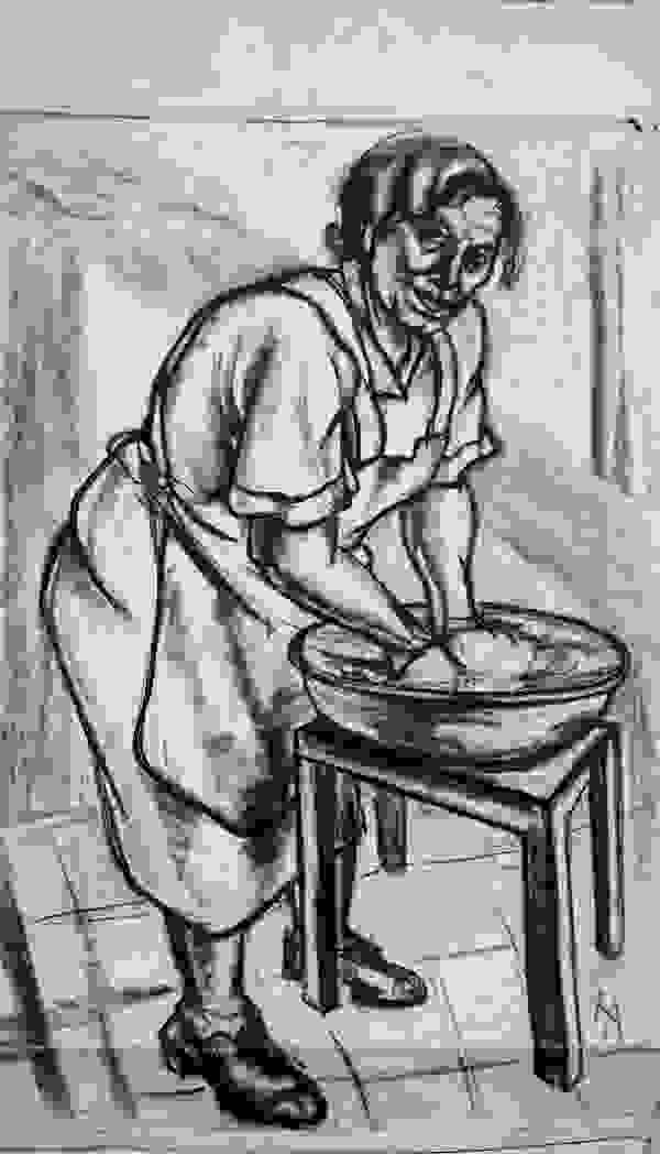 Waschfrau. Worpswede 1930er Jahre. Hanna Ahrens