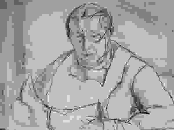 Lesende Bäuerin. Worpswede 1930er Jahre. Hanna Ahrens