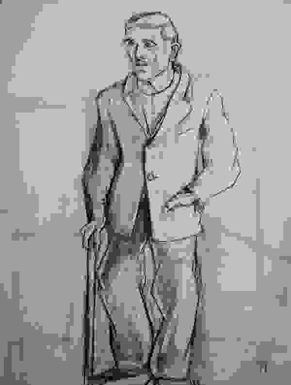 Dorfbewohner mit Gehstock. Worpswede 1930er Jahre. Hanna Ahrens