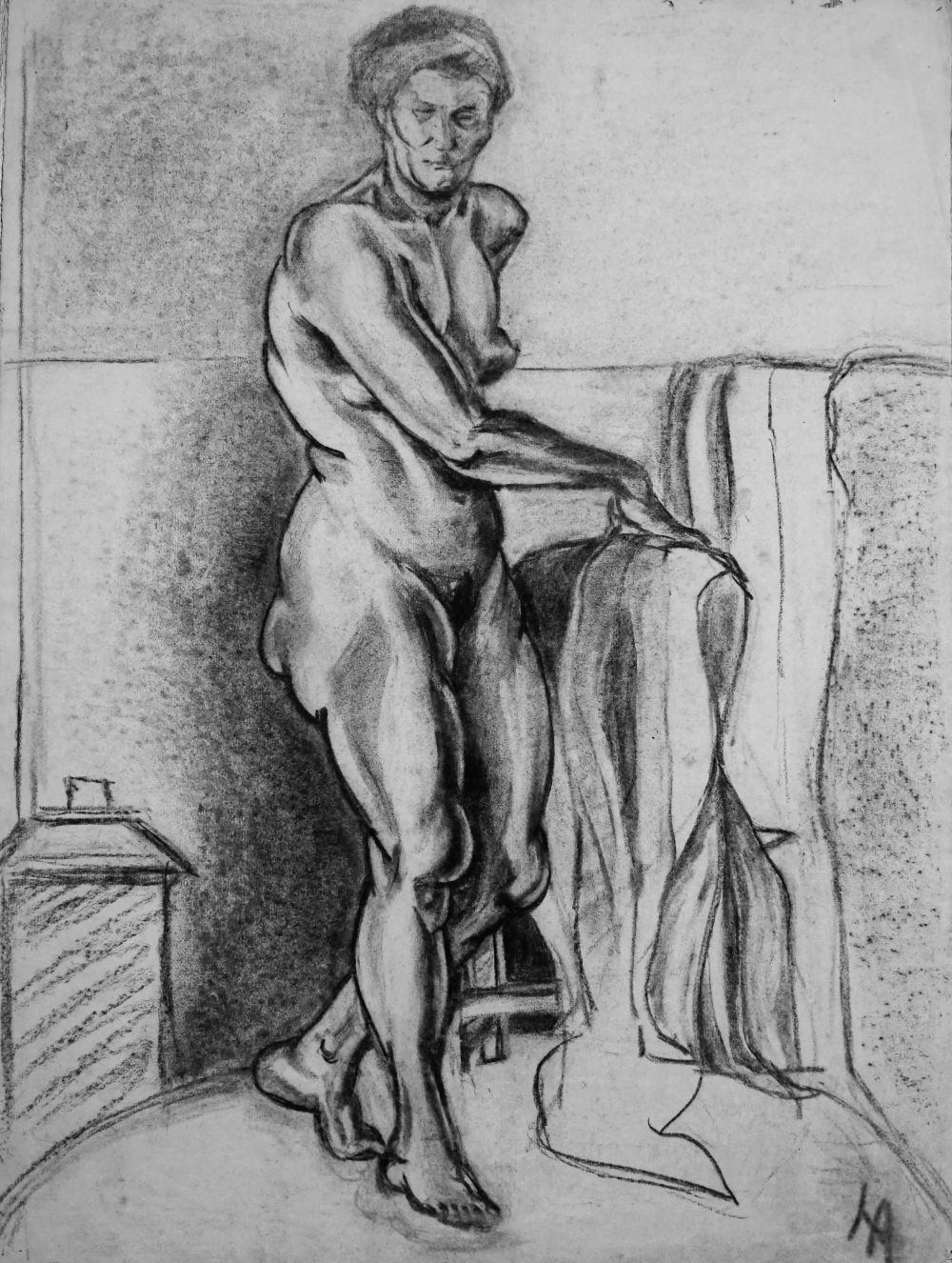 Weiblicher Akt 12. 1928, Paris. Hanna Ahrens