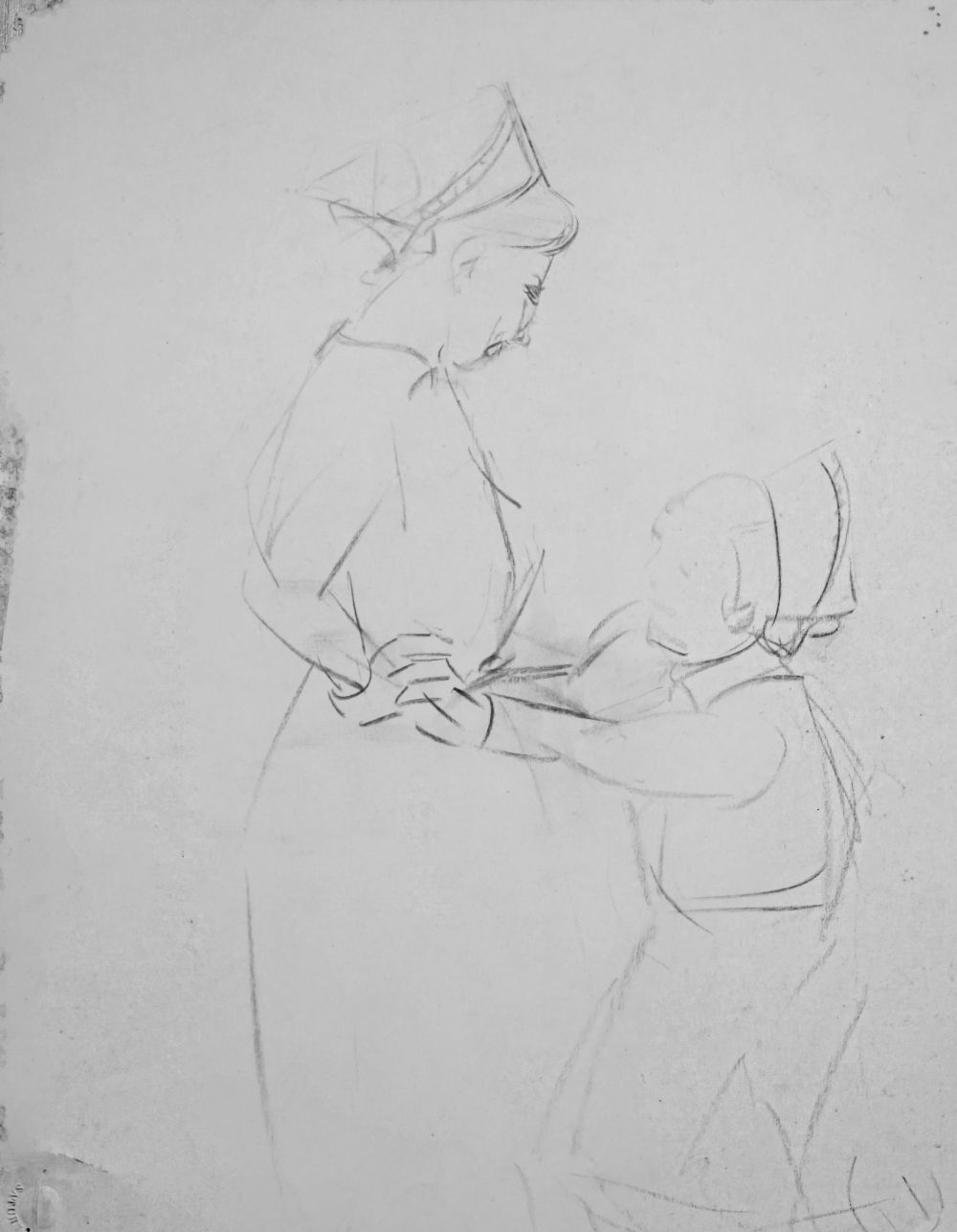 Portrait der Halbschwester Gertrud Menz Säuglings- und Kinderkrankenschwester Worpswede 1930er Jahre. Hanna Ahrens. Rückseite.