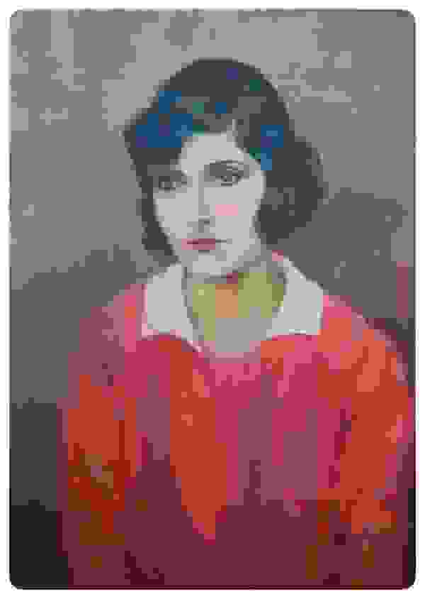 Portrait einer jungen Dame, 26.01.1928, Öl auf Leinwand, Hanna Ahrens