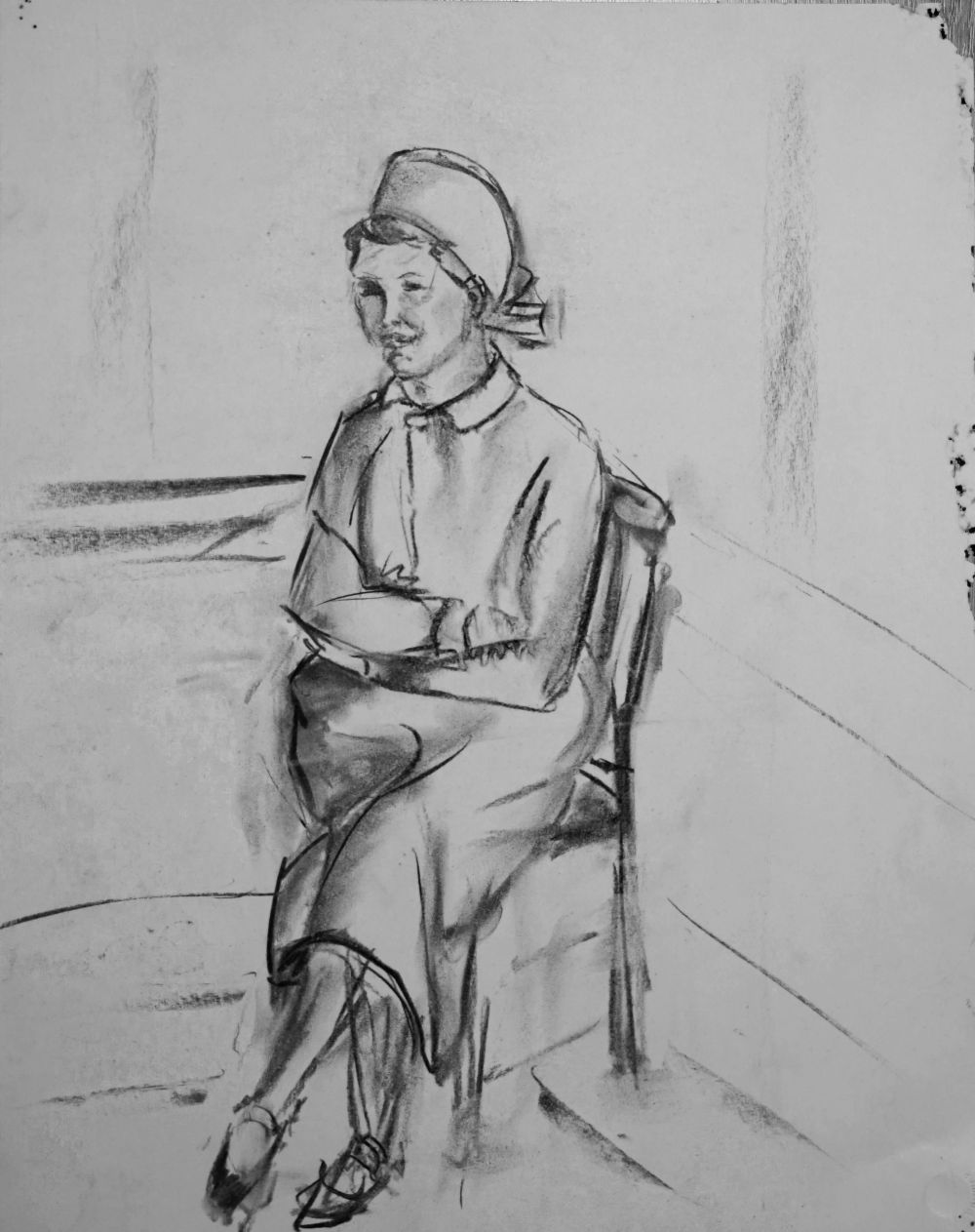 Portrait der Halbschwester Gertrud Menz Säuglings- und Kinderkrankenschwester Worpswede 1930er Jahre. Hanna Ahrens