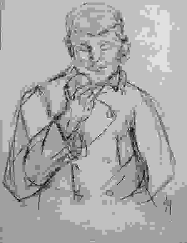Junge mit Apfel.  Worpswede 1930er Jahre. Hanna Ahrens
