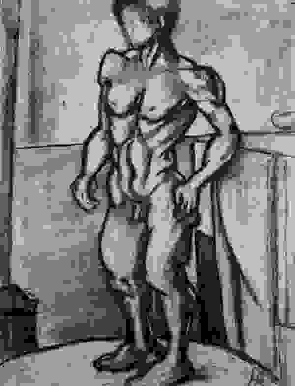 Männlicher Akt 2. 1928, Paris. Hanna Ahrens
