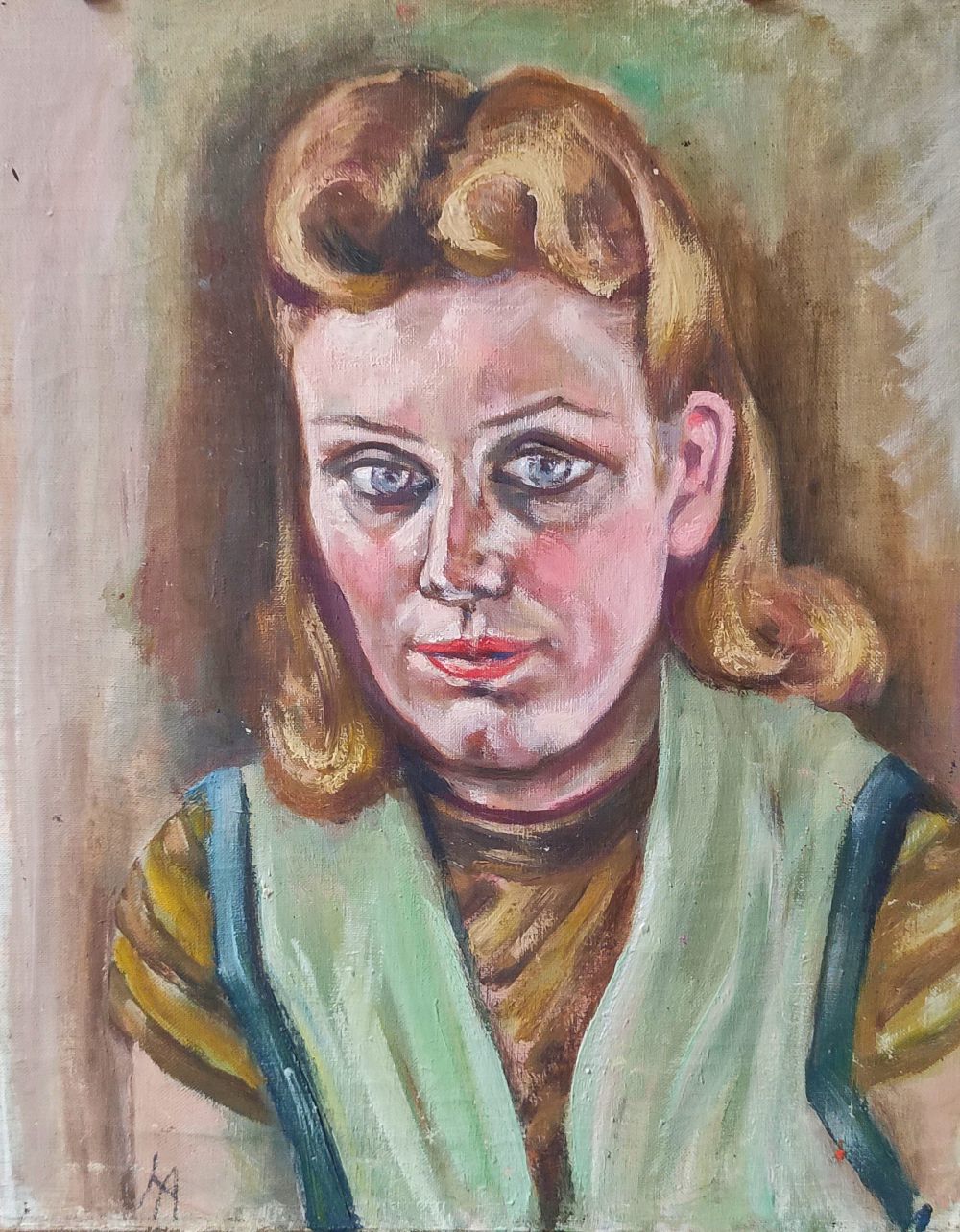 Hanna Ahrens. Worpswede. Portrait einer Frau II Ca. 30er Jahre. Öl auf Leinwand.